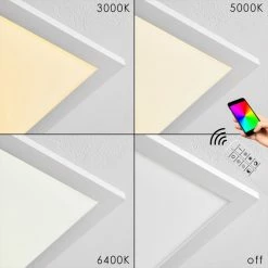 Hofstein Salmi Deckenpanel LED Aluminium, Wei&szlig;, 1-flammig, Fernbedienung -Smart Home Innenleuchten Verkäufe salmi deckenpanel h3311998 8