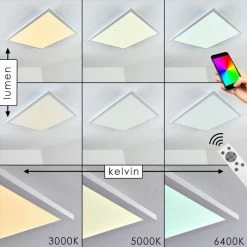 Hofstein Salmi Deckenpanel LED Weiß, 1-flammig, Fernbedienung, Farbwechsler 27 Hofstein Salmi Deckenpanel LED Weiß, 1-flammig, Fernbedienung, Farbwechsler -Smart Home Innenleuchten Verkäufe salmi deckenpanel h3312032 6
