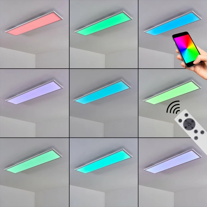 Hofstein Salmi Deckenpanel LED Weiß, 1-flammig, Fernbedienung, Farbwechsler 11 Hofstein Salmi Deckenpanel LED Weiß, 1-flammig, Fernbedienung, Farbwechsler – Bild 11