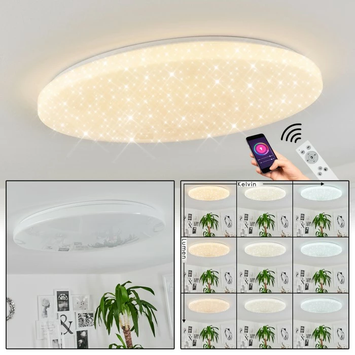 Hofstein Sweet Deckenpanel LED Weiß, 1-flammig, Fernbedienung 1 Hofstein Sweet Deckenpanel LED Weiß, 1-flammig, Fernbedienung