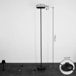 Hofstein Theron Deckenfluter LED Schwarz, 1-flammig, Fernbedienung -Smart Home Innenleuchten Verkäufe theron deckenfluter h3456606 3