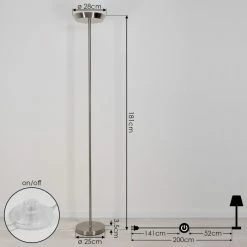 Hofstein Theron Stehleuchte LED Nickel-Matt, 1-flammig, Fernbedienung -Smart Home Innenleuchten Verkäufe theron stehleuchte h3552346 3