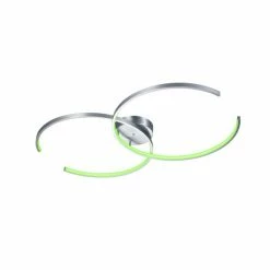 Trio Leuchten WIZ CITIZEN Deckenleuchte LED Nickel-Matt, 2-flammig, Fernbedienung, Farbwechsler -Smart Home Innenleuchten Verkäufe trio leuchten wiz citizen deckenleuchte 651110207 4