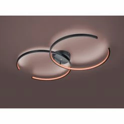 Trio Leuchten WIZ CITIZEN Deckenleuchte LED Schwarz, 2-flammig, Fernbedienung, Farbwechsler -Smart Home Innenleuchten Verkäufe trio leuchten wiz citizen deckenleuchte 651110232 3