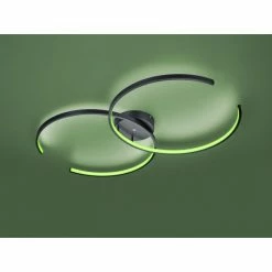 Trio Leuchten WIZ CITIZEN Deckenleuchte LED Schwarz, 2-flammig, Fernbedienung, Farbwechsler -Smart Home Innenleuchten Verkäufe trio leuchten wiz citizen deckenleuchte 651110232 5