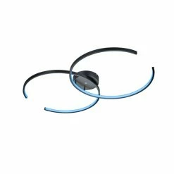 Trio Leuchten WIZ CITIZEN Deckenleuchte LED Schwarz, 2-flammig, Fernbedienung, Farbwechsler -Smart Home Innenleuchten Verkäufe trio leuchten wiz citizen deckenleuchte 651110232 6