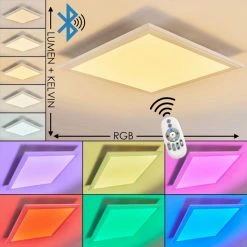 Hofstein Voisines Deckenpanel LED Weiß, 1-flammig, Fernbedienung, Farbwechsler